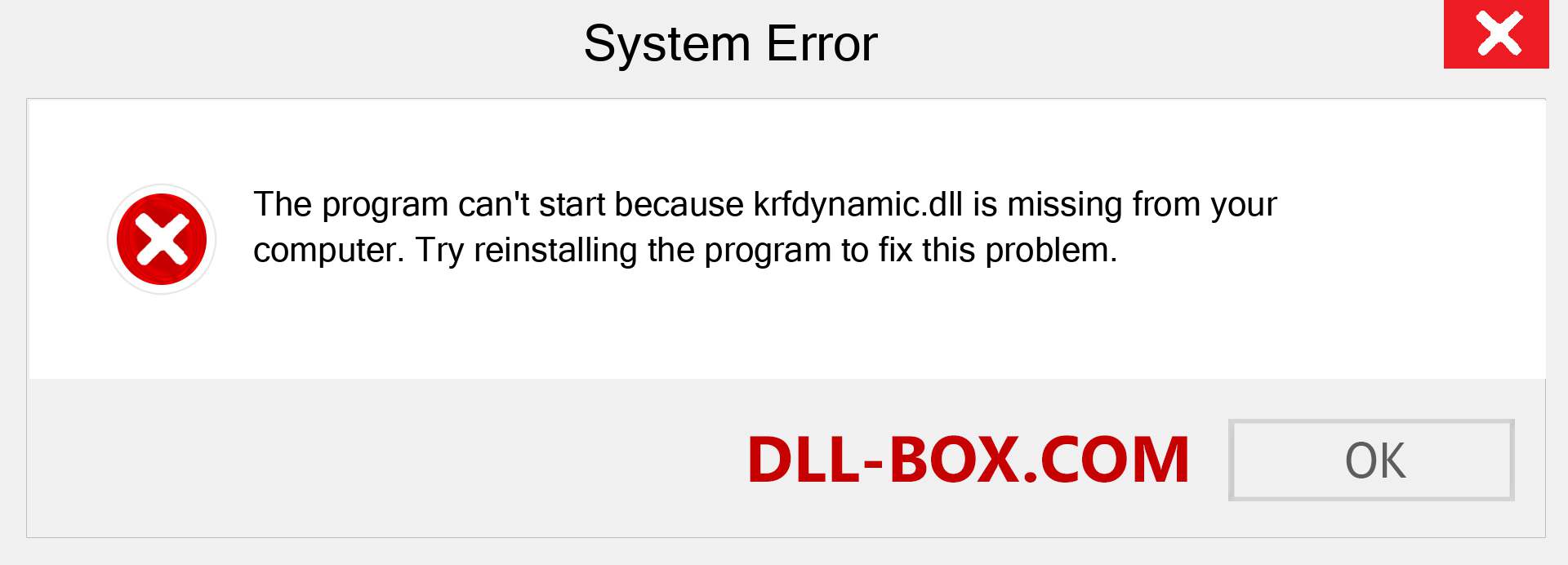  krfdynamic.dll file is missing?. Download for Windows 7, 8, 10 - Fix  krfdynamic dll Missing Error on Windows, photos, images